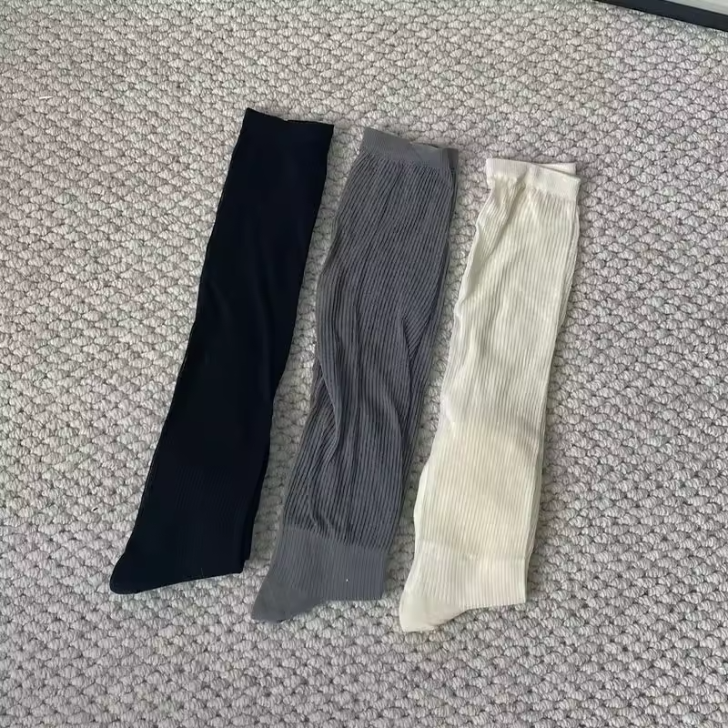 1/2 Pairs Women Lolita Thin Mid Length Socks Are Comfortable Breathable Knee-socks Lace Casual Soft Solid Vertical Socks