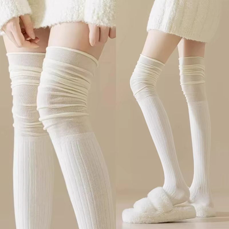 1 Pair Women's Stockings Autumn Winter Trends Casual Knee High Socks Female High Quality Solid Color Warm Long Socks