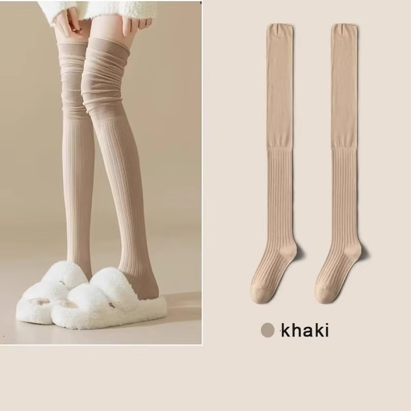 1 Pair Women's Stockings Autumn Winter Trends Casual Knee High Socks Female High Quality Solid Color Warm Long Socks
