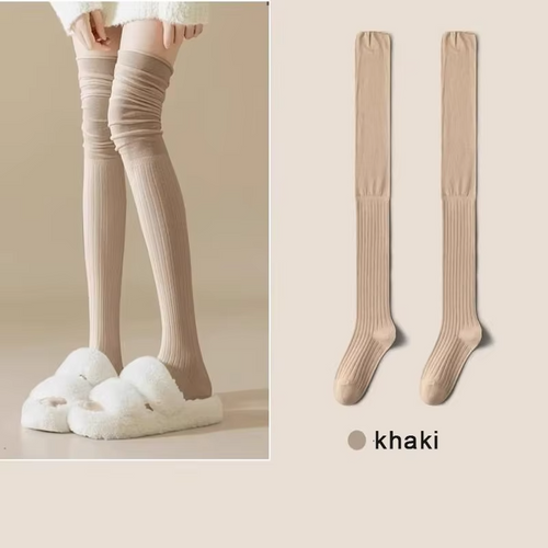 1 Pair Women's Stockings Autumn Winter Trends Casual Knee High Socks Female High Quality Solid Color Warm Long Socks