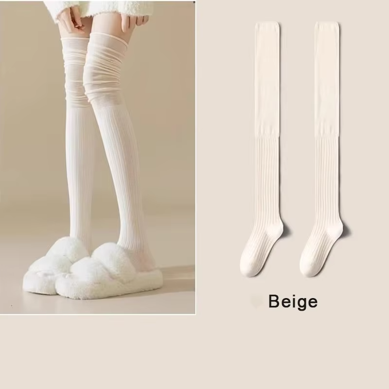 1 Pair Women's Stockings Autumn Winter Trends Casual Knee High Socks Female High Quality Solid Color Warm Long Socks