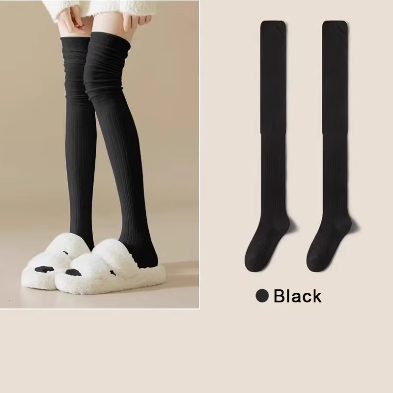 1 Pair Women's Stockings Autumn Winter Trends Casual Knee High Socks Female High Quality Solid Color Warm Long Socks