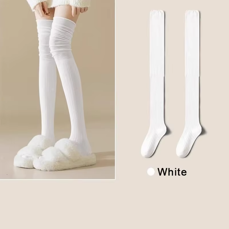 1 Pair Women's Stockings Autumn Winter Trends Casual Knee High Socks Female High Quality Solid Color Warm Long Socks