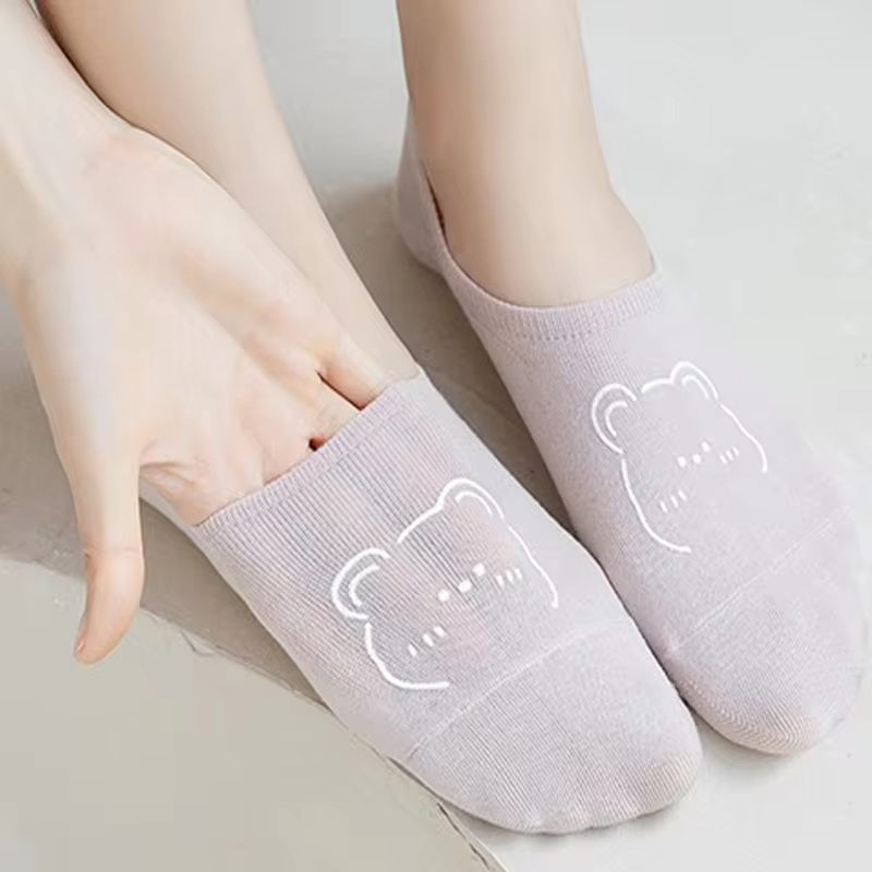 5 Pairs Women Socks High Quality Matching Casual Socks Summer Thin Cotton Bottom Non-slip Invisible Low Short Socks Breathable