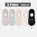 5 Pairs Women Socks High Quality Matching Casual Socks Summer Thin Cotton Bottom Non-slip Invisible Low Short Socks Breathable